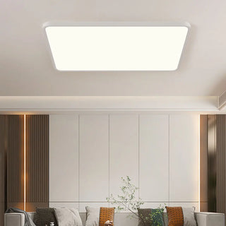 Minimalist White Rectangular LED Flush Mount Fixture Zawala Image - 3