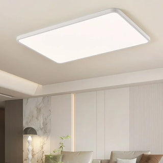 Minimalist White Rectangular LED Flush Mount Fixture Zawala Image - 4