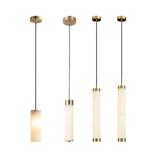 ZOWALA - Modern Minimalist Stone Cylinder Pendant Light Image - 14