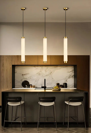ZOWALA - Modern Minimalist Stone Cylinder Pendant Light Image - 2