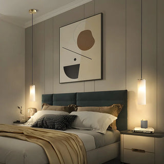 ZOWALA - Modern Minimalist Stone Cylinder Pendant Light Image - 4