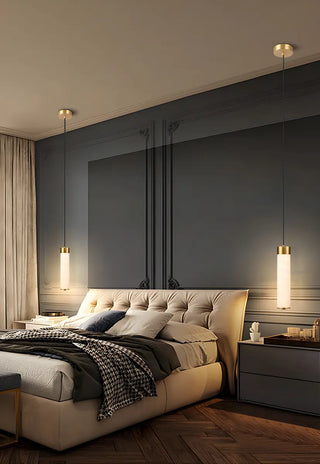 ZOWALA - Modern Minimalist Stone Cylinder Pendant Light Image - 5