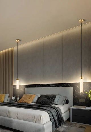 ZOWALA - Modern Minimalist Stone Cylinder Pendant Light Image - 6