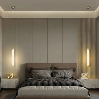ZOWALA - Modern Minimalist Stone Cylinder Pendant Light Image - 7
