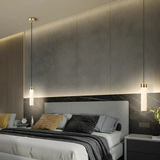 ZOWALA - Modern Minimalist Stone Cylinder Pendant Light Image - 8