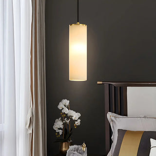 ZOWALA - Modern Minimalist Stone Cylinder Pendant Light Image - 9