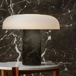 Minimalist Mushroom Black Marble Bedroom Table Lamp Zawala Image - 4