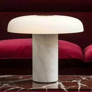 Minimalist Mushroom Black Marble Bedroom Table Lamp Zawala Image - 5