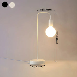 Minimalist Globe Shade Wood Base Black Metal Table Lamp Zawala #size