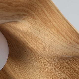 ZOWALA - Minimalist Wave Flower Wood and White Resin Pendant Light Image - 12