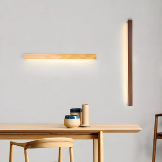 Simple Linear Wooden LED Wall Mount Light Fixture Zawala Image - 1