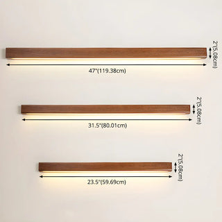 Simple Linear Wooden LED Wall Mount Light Fixture Zawala Image - 13