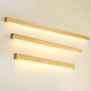 Simple Linear Wooden LED Wall Mount Light Fixture Zawala Image - 18