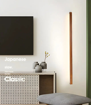 Simple Linear Wooden LED Wall Mount Light Fixture Zawala Image - 3