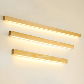 Simple Linear Wooden LED Wall Mount Light Fixture Zawala Image - 6