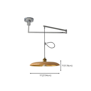 ZOWALA - Minimalist Disc UFO Wooden Dome Pendant Light #size