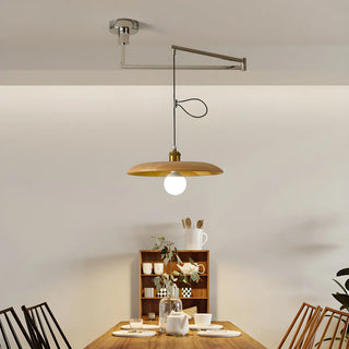 ZOWALA - Minimalist Disc UFO Wooden Dome Pendant Light Image - 5