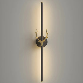 Bedroom Modern Gold Antler and Vertical Wall Sconce Zawala Image - 12