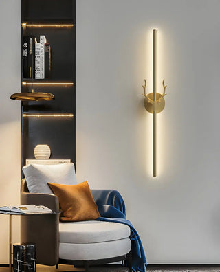 Bedroom Modern Gold Antler and Vertical Wall Sconce Zawala Image - 17
