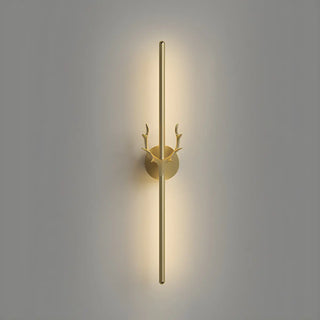 Bedroom Modern Gold Antler and Vertical Wall Sconce Zawala Image - 4