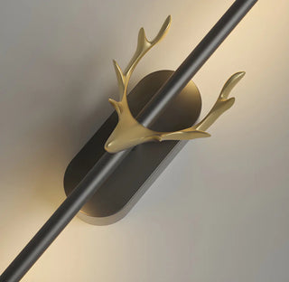 Bedroom Modern Gold Antler and Vertical Wall Sconce Zawala Image - 5