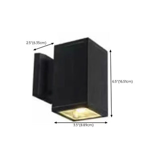 Outdoor Modern Black Square Up Down Wall Sconce Zawala Image - 17