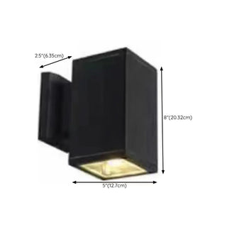 Outdoor Modern Black Square Up Down Wall Sconce Zawala Image - 18