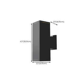 Outdoor Modern Black Square Up Down Wall Sconce Zawala Image - 19