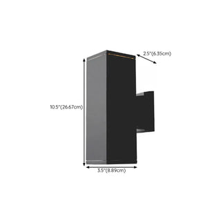 Outdoor Modern Black Square Up Down Wall Sconce Zawala Image - 20