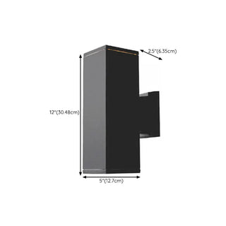 Outdoor Modern Black Square Up Down Wall Sconce Zawala Image - 21