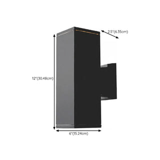 Outdoor Modern Black Square Up Down Wall Sconce Zawala Image - 22