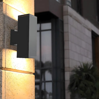 Outdoor Modern Black Square Up Down Wall Sconce Zawala Image - 3