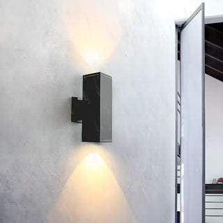 Outdoor Modern Black Square Up Down Wall Sconce Zawala Image - 4