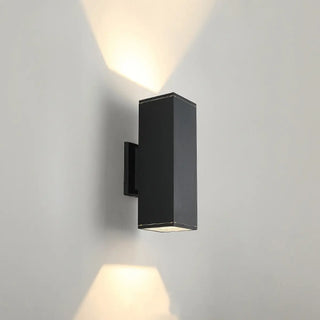Outdoor Modern Black Square Up Down Wall Sconce Zawala Image - 5