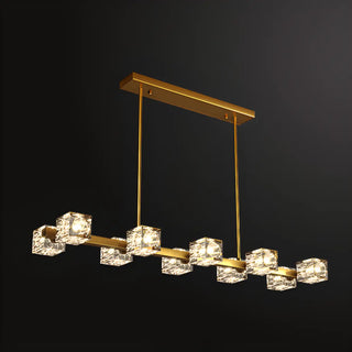 ZOWALA - Modern 10-Light Crystal Cube Island Light Image - 10