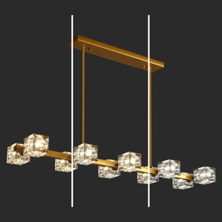ZOWALA - Modern 10-Light Crystal Cube Island Light Image - 12