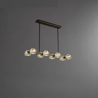 ZOWALA - Modern 10-Light Crystal Cube Island Light Image - 14