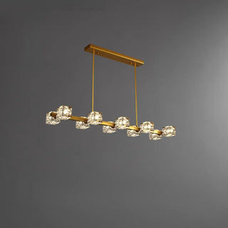 ZOWALA - Modern 10-Light Crystal Cube Island Light Image - 3