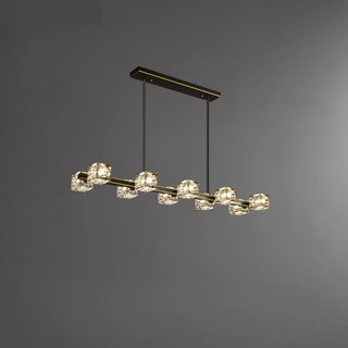 ZOWALA - Modern 10-Light Crystal Cube Island Light Image - 5