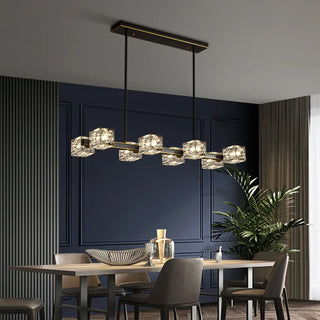ZOWALA - Modern 10-Light Crystal Cube Island Light Image - 6