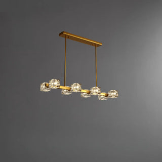 ZOWALA - Modern 10-Light Crystal Cube Island Light Image - 8