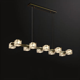 ZOWALA - Modern 10-Light Crystal Cube Island Light Image - 9