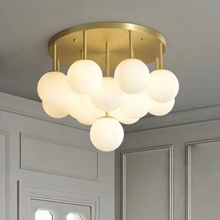 Modern White Bubble Glass Flush Mount Ceiling Light Zawala Image - 1