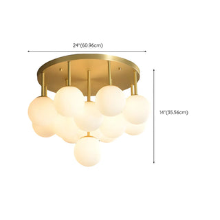 Modern White Bubble Glass Flush Mount Ceiling Light Zawala Image - 14