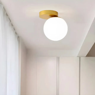 Modern White Bubble Glass Flush Mount Ceiling Light Zawala Image - 2