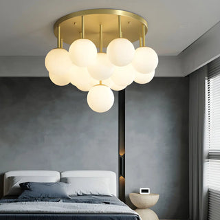Modern White Bubble Glass Flush Mount Ceiling Light Zawala Image - 3