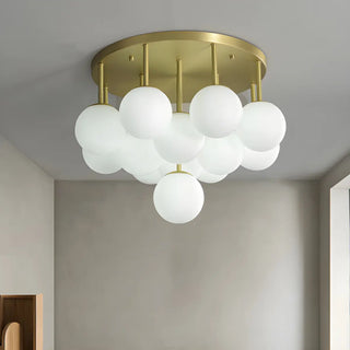 Modern White Bubble Glass Flush Mount Ceiling Light Zawala Image - 4