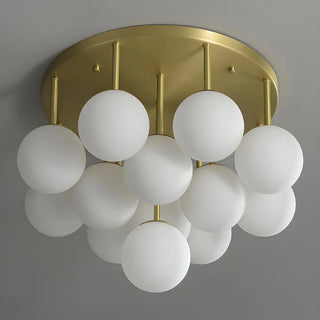 Modern White Bubble Glass Flush Mount Ceiling Light Zawala Image - 7