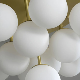 Modern White Bubble Glass Flush Mount Ceiling Light Zawala Image - 9