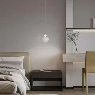 ZOWALA - Modern White Sculpted Acrylic Bedroom Pendant Light Image - 6